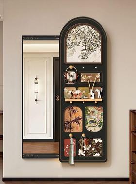 玄关嵌入室式全身家用卧可OLK推拉试衣镜洞帽洞镜板衣架一体镜子