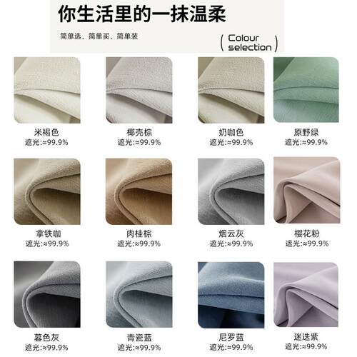 纱帘卧室约客厅新窗帘雪尼尔2025款高端隔音遮挡现简代TKW奶油风