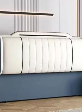 床板包靠背20软25新款网红落地床屏猫爪皮NQD科布技单买实木头床