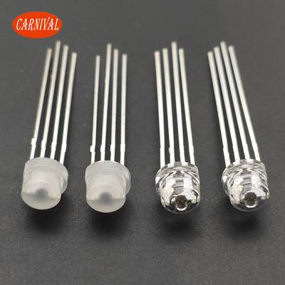5mm全彩灯珠RGB彩色光源led高亮 直插式全彩方形F5草帽头变色灯