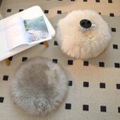 销F77M756Sft厂家直纯羊毛皮椅圆形坐垫蒲团羊毛垫垫电脑椅垫长毛