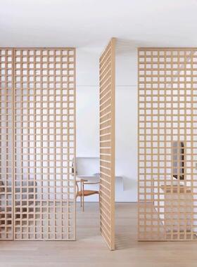 隔实木方格屏客厅玄关装饰遮风挡卫生镂间洗手台简88606约格栅空