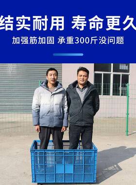 塑料TOE筐轮子大号长方形箱子带胶镂空加工厚快递框服装厂中转周