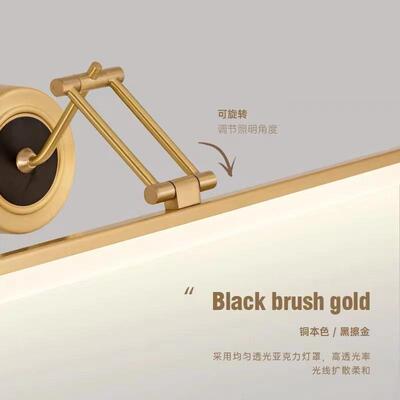 铜美式浴室全镜前灯le卫d镜灯生间化1627镜柜专用防水妆梳妆灯