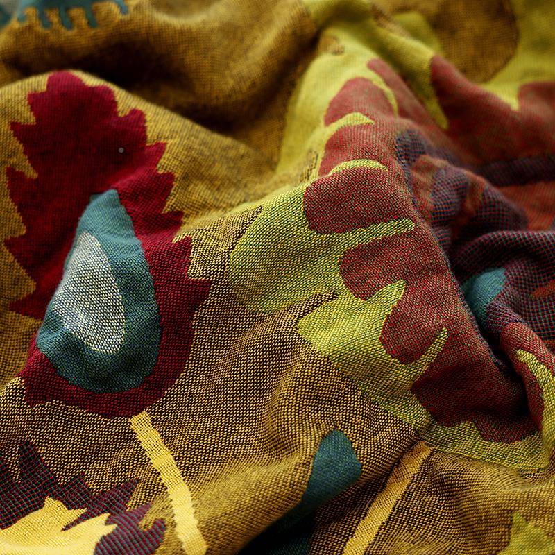 新棉纱布纯大尺寸毛巾被毯沙子款午睡毯发NKB毯露营毯床盖多功能