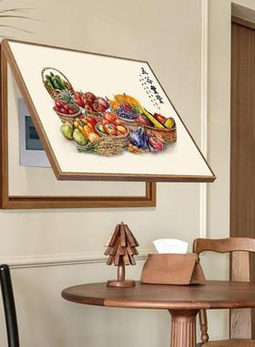 谷电箱装饰画中表式遮挡电开关源打孔五丰登新78418字画挂画免配