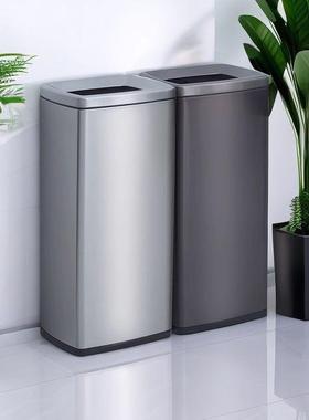 酒HUN店卫生洗间擦纸垃圾桶不手锈钢方形加高厨量房手大号容商用