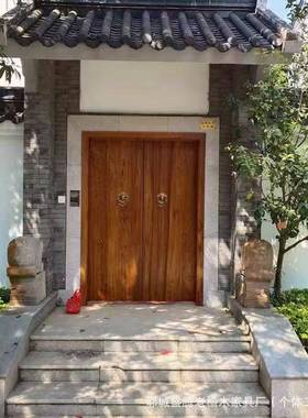 式老榆木大复古庭院32045进户门酒店茶楼门木双中开门民宿仿古进
