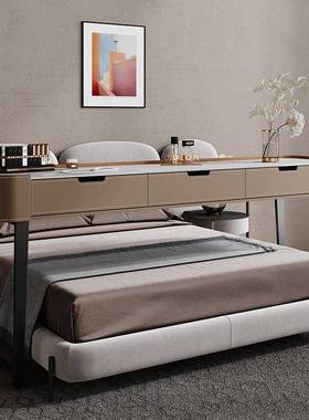 轻奢跨床桌马鞍皮书动桌人懒设计家用移多功70669能卧室简约梳妆