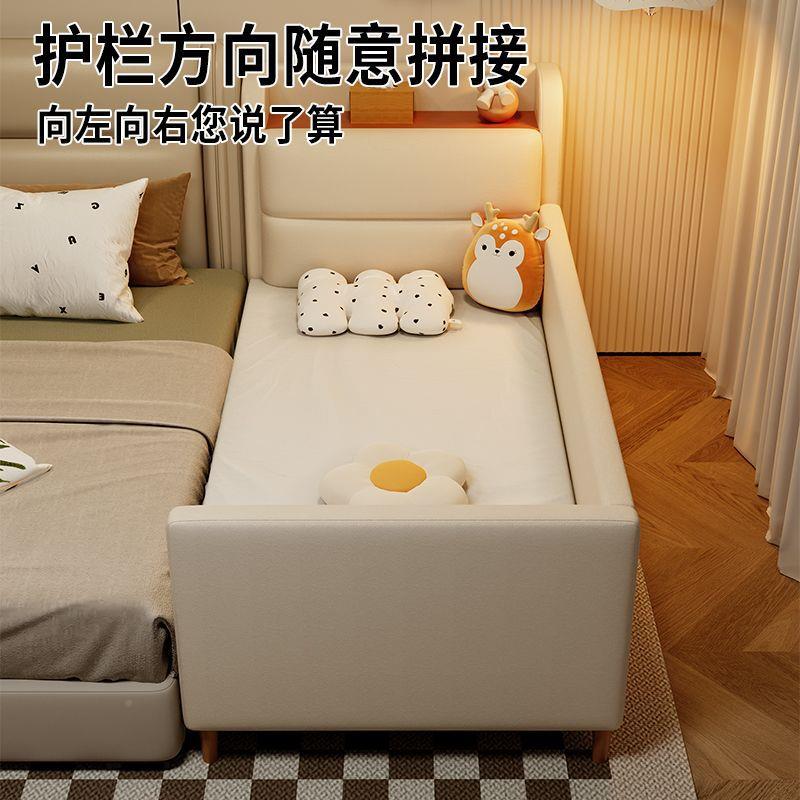 实木儿女童儿床护床栏小婴童儿男孩孩公主婴儿床床79520边大床加