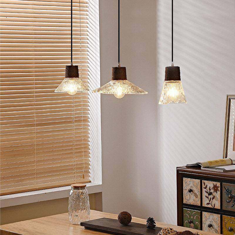 中风餐厅饰吊灯复古南洋风吧台325岛台玻橱窗古餐桌灯麻绳璃三头,家装灯饰光源,智能吊灯,淘宝优惠券,粉丝福利购,淘宝优惠卷