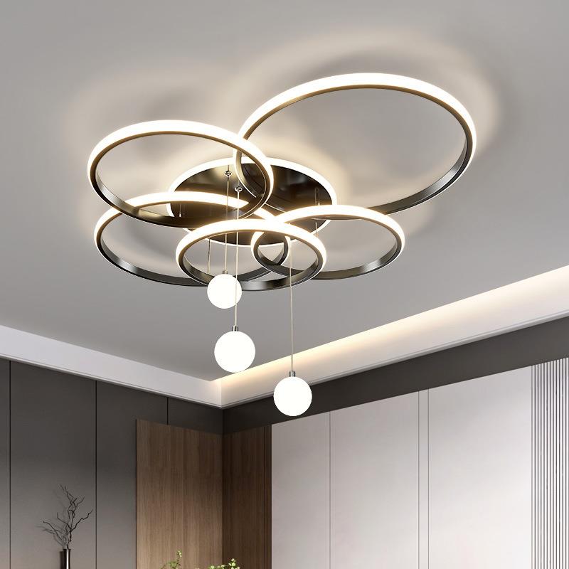 意式套极简客圆厅吸顶灯简AWE约现代大气环三室两厅灯具形全屋餐