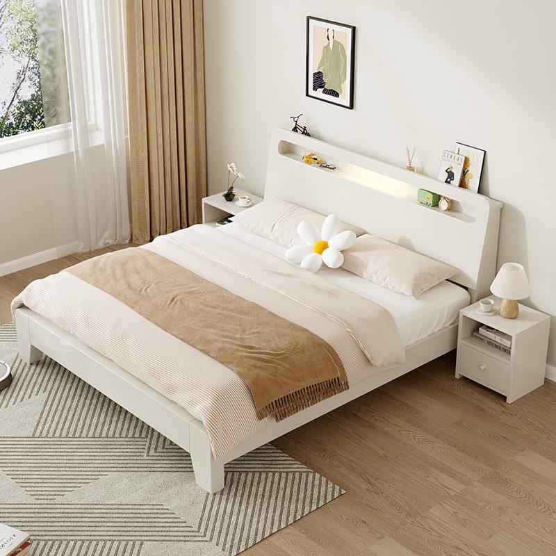 1.8出租F97HSJHH房用1.2m单人床架奶油J经^床实济木型简约现代1.5