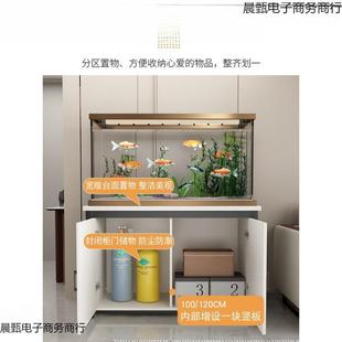 轻物奢底柜客厅承重置柜门底带座缸DOJ铁艺鱼缸鱼专用架子家用鱼