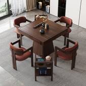 掼蛋专用桌桌实mzg017木八仙四新方桌餐桌正方形中式 岩板棋桌椅组