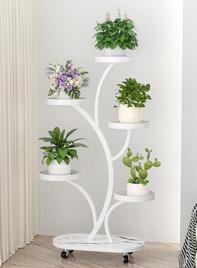 艺铁式花架子KDC客厅落地阳台置物架多移层动花盆架轻奢植物摆放