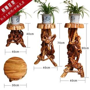 676架根雕厅花架杜鹃根创意根雕底座客摆弯件曲实木树根盆景子新