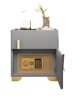 智能头柜带保险小箱一体实木型隐形保险柜代VUD家用卧室简床约现