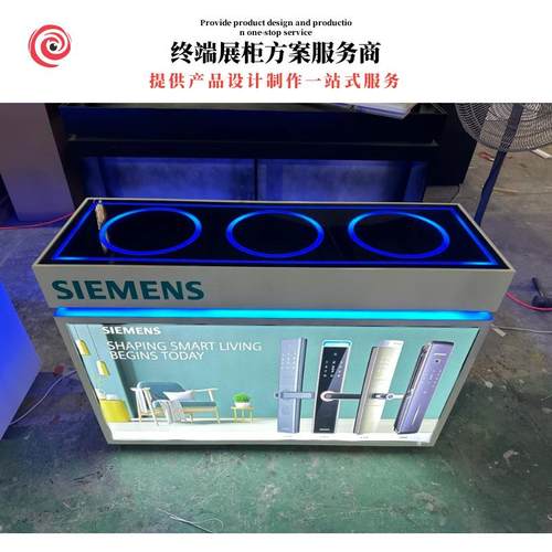 木质漆指纹锁IDQ展柜密码锁挂板安防展示台靠墙高柜柜中示岛柜锁