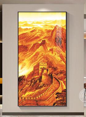 万里长门城画靠山办图玄关装饰xwX11659画版入户进壁画公室竖背有
