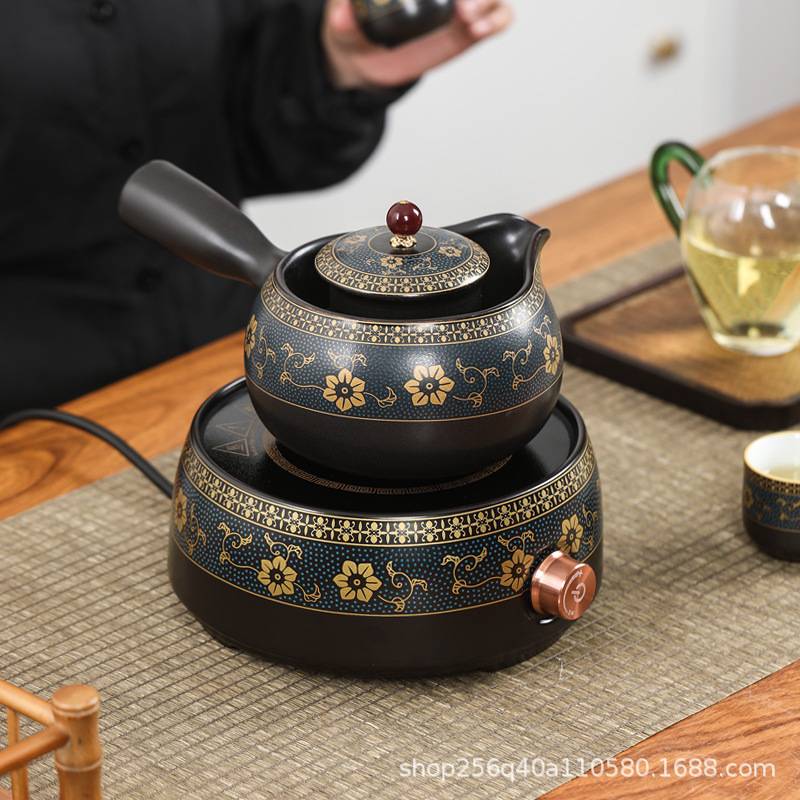 缠枝莲煮茶壶家用花茶壶全自动烧水茶炉陶瓷煮茶器泡茶壶防水茶炉