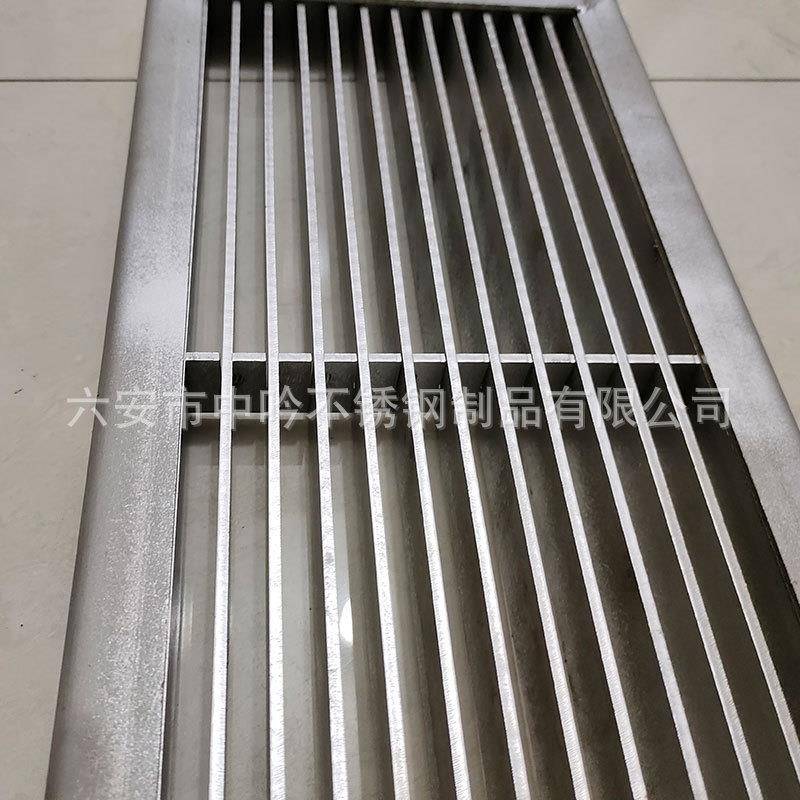 304锈钢防滑走道格XHV栅板齿型花钢热镀锌不钢格板隔栅带麻纹花面