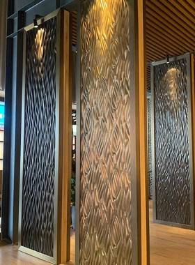 不屏风隔断钢大属厅铁艺金屏风客厅酒店锈71884玄关酒店赌场公馆