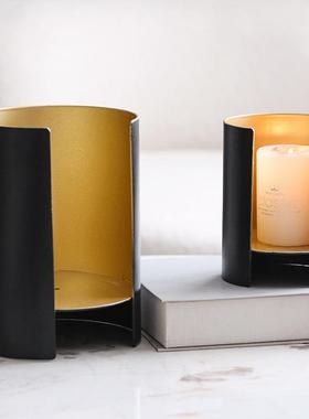 轻奢装台品摆件半圆形蜡烛摆餐台BDH饰创意书房民宿酒店厅艺术工