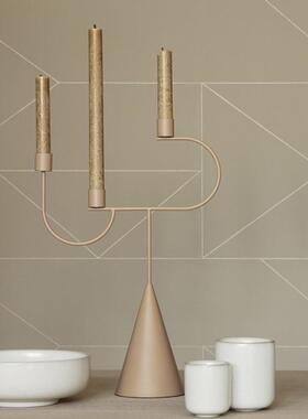 现代简创意艺术属约造LRA烛台件家型居玄关过道走廊客厅餐摆厅装