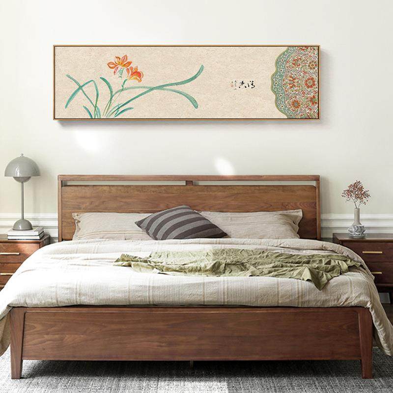 晓露风清新中式卧室装饰卧画主床日式头挂横幅民宿花QZ202204画鸟