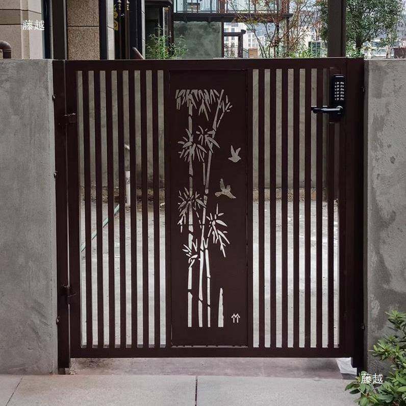 户外单铁艺大门庭院门门别墅防院农223村花园栅栏铁门新中式双开