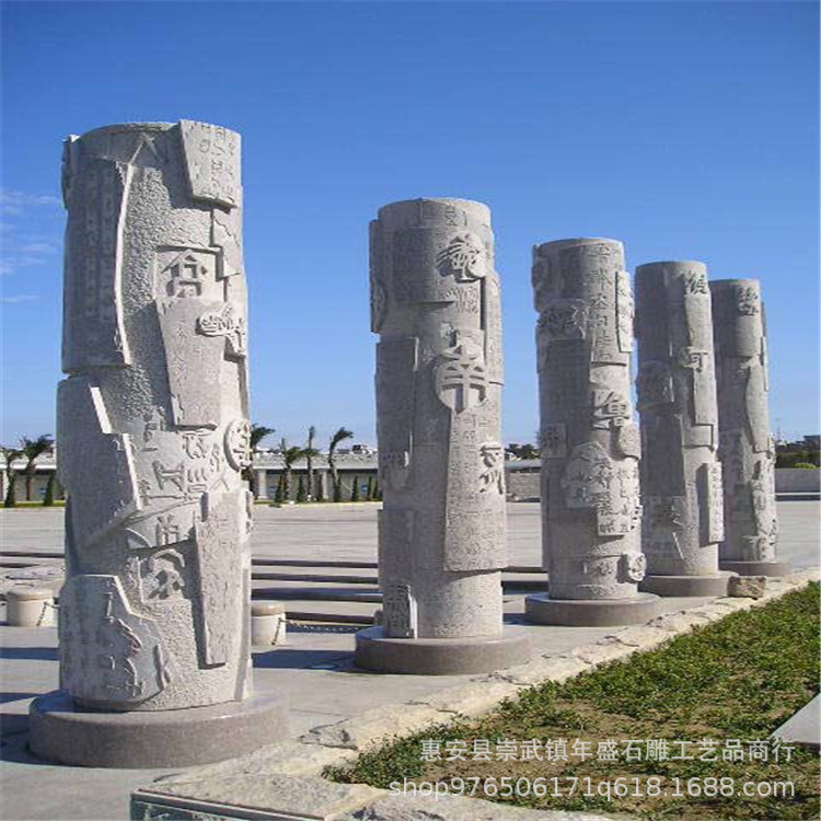 城市广场园林大理石盘龙柱