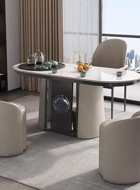 岩PVE板茶椅轻奢现家阳代简约用泡茶桌小型台茶台烧水壶一体一整