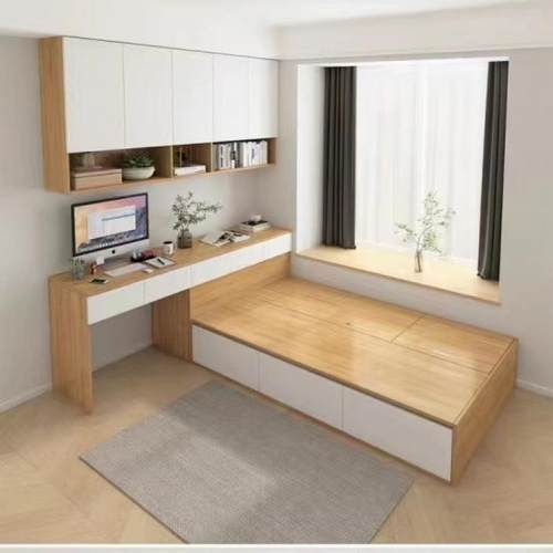 简约小户多功能榻榻米床柜体一卧室储物儿型童带房书桌OLH组合