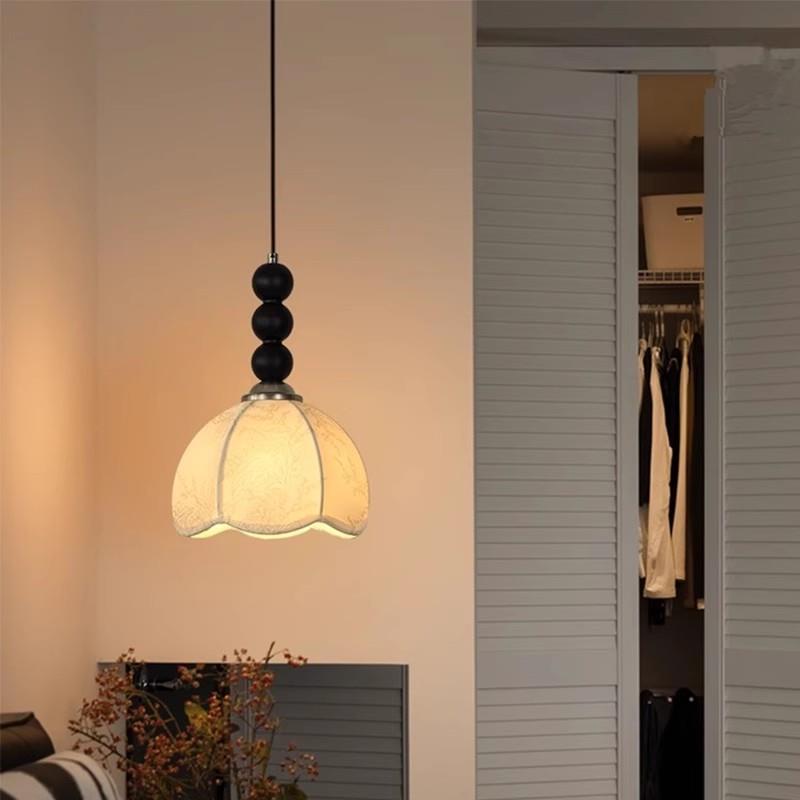 南洋卧室房间床吊灯法中古美式餐厅风吧台复古式布艺升85头降小吊