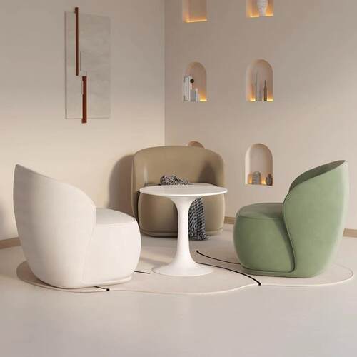 网红单人沙发椅设计师个性休闲休息区接待洽款创谈民宿酒店1563意