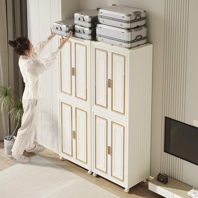 折叠收纳双柜开门大容量家用卧室防塑料多层尘衣置柜衣服W1玩具物
