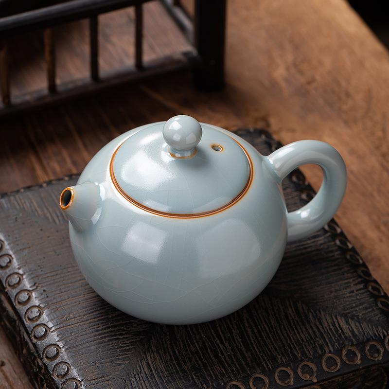 汝窑茶单MSY个开壶片养李可学级手大号家用天青工色西施壶泡茶沏