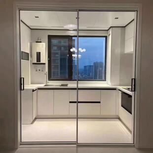 758客新款窄玻璃推拉门厨房厅移门门卫生间三极联直动吊轨地轨包