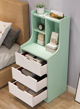 多功卧能小型收纳物柜头柜置物架简约现代室简储易木质床边7.23.3