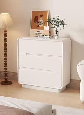 奶纳油风实木五斗PBP柜卧室台柜客厅薄款收纳床尾阳意式抽屉收柜