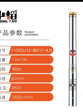 310深水井潜泵304锈钢出水农口井用深水泵2寸潜水泵用YYR灌溉380V