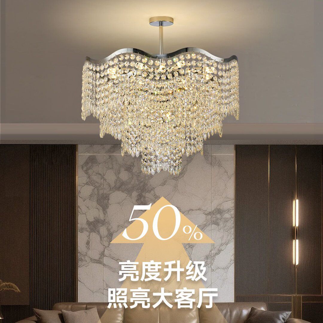 意式轻奢卧室书房护眼水晶吊灯法式高端客厅大厅主灯别墅餐厅吊灯