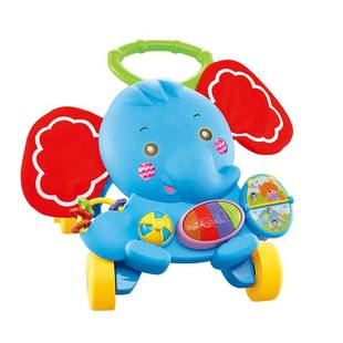 婴儿多功能学步车手推车防侧翻带音乐大象滑行车跨境亚马逊玩具