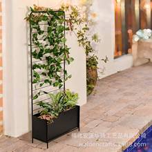 高花金属卉铁制花盆带盒格子架HT-W0006室外番茄植架物花攀园登花