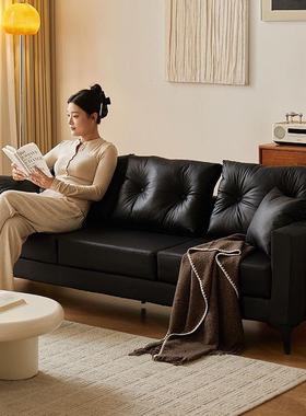 沙发小户型三出人租房屋公休寓服装店息区接双待FOS黑色懒人客厅