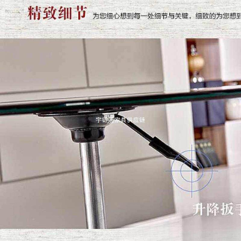 Dx钢化玻璃升降小酒圆桌圆形几圆展z001会洽桌谈活动桌休闲茶吧圆