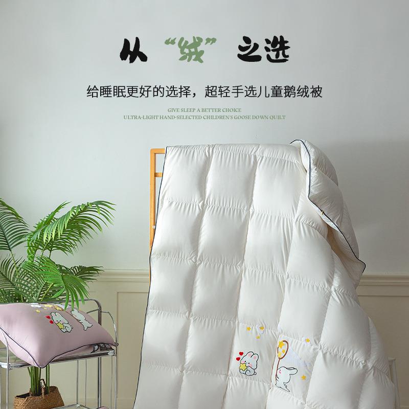 OIF幼儿A园羽绒被95鹅白绒被鹅被绒5级100鹅绒卡通宝宝午睡小被