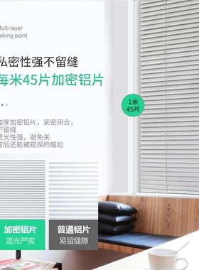 加厚铝合金百窗帘叶手拉升降办室UWE卧台室阳公厨房遮光隔热百叶