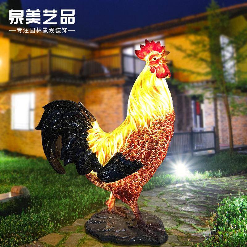 树脂工艺品户外园林景观装雕饰品璃钢塑发FG3001光动物玻火烈摆件